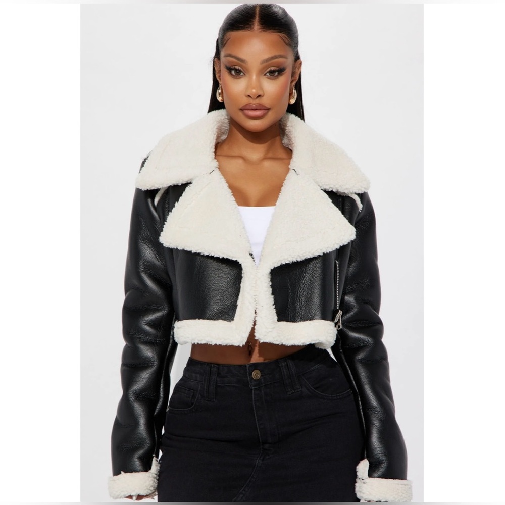 Going On Replay Faux Leather Moto Jacket - Black/combo